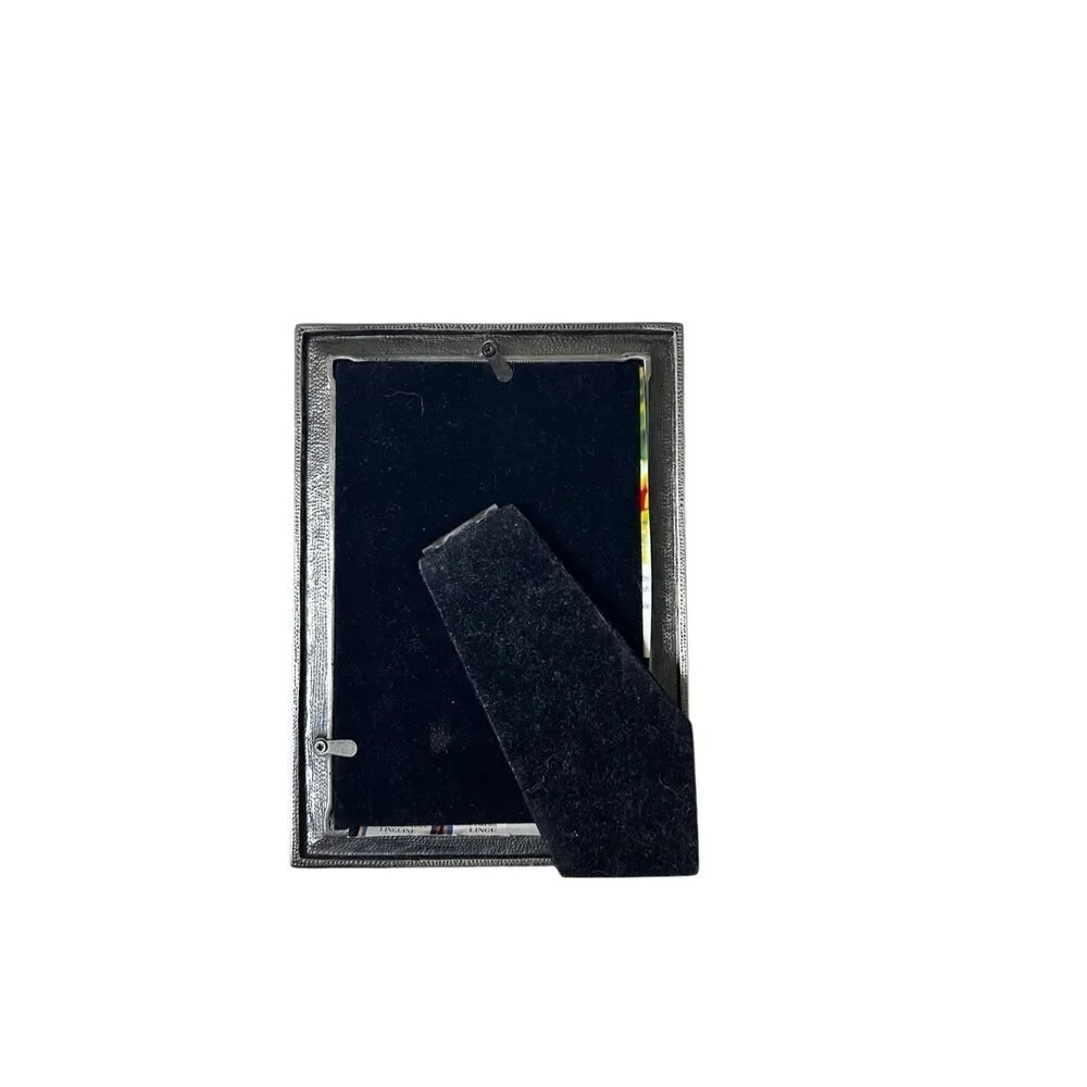 Faux Tortoise Shell Frame w Vertical Fluting Accented By Metallic Beading
